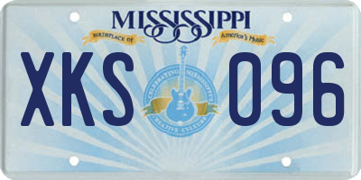 MS license plate XKS096