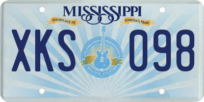 MS license plate XKS098