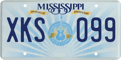 MS license plate XKS099