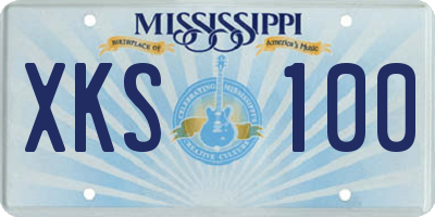 MS license plate XKS100