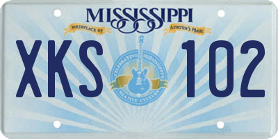 MS license plate XKS102