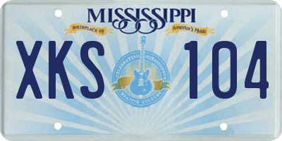 MS license plate XKS104