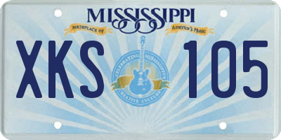MS license plate XKS105