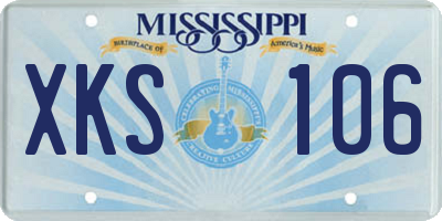MS license plate XKS106