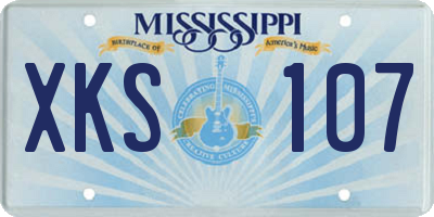 MS license plate XKS107