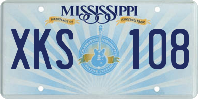 MS license plate XKS108