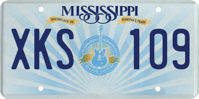 MS license plate XKS109
