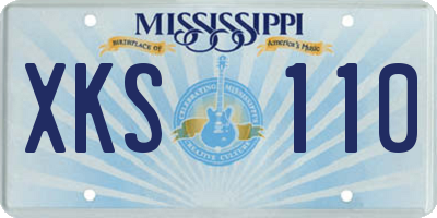MS license plate XKS110