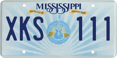 MS license plate XKS111
