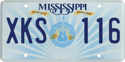 MS license plate XKS116
