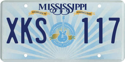 MS license plate XKS117
