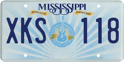 MS license plate XKS118