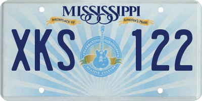 MS license plate XKS122