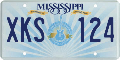 MS license plate XKS124