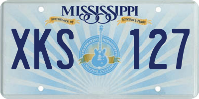 MS license plate XKS127