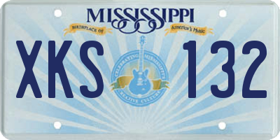 MS license plate XKS132