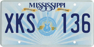 MS license plate XKS136