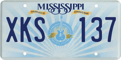 MS license plate XKS137