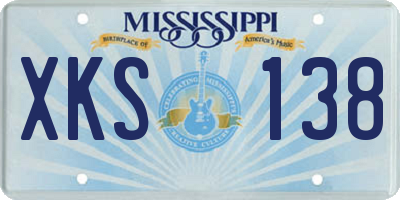 MS license plate XKS138