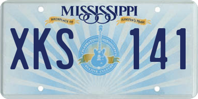 MS license plate XKS141