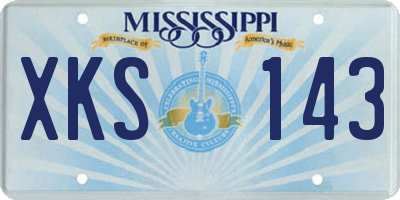 MS license plate XKS143