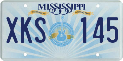 MS license plate XKS145