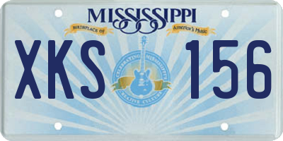 MS license plate XKS156
