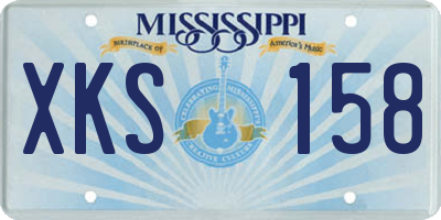 MS license plate XKS158