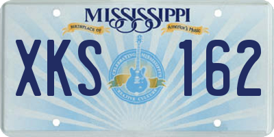 MS license plate XKS162