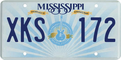 MS license plate XKS172