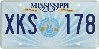 MS license plate XKS178