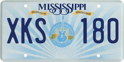 MS license plate XKS180