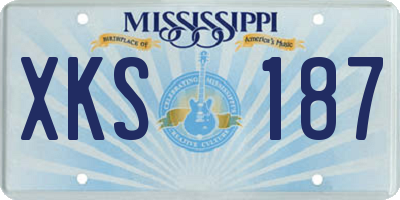 MS license plate XKS187