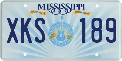 MS license plate XKS189
