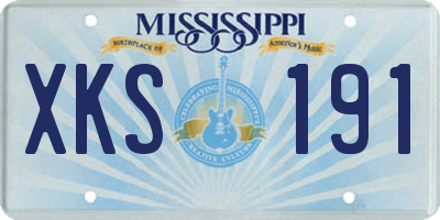 MS license plate XKS191