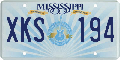 MS license plate XKS194