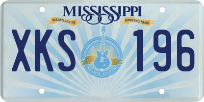 MS license plate XKS196