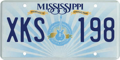 MS license plate XKS198
