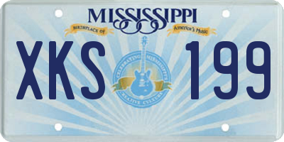 MS license plate XKS199