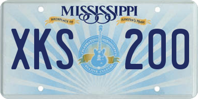 MS license plate XKS200