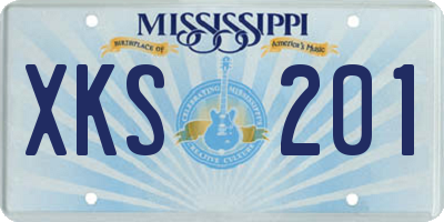 MS license plate XKS201