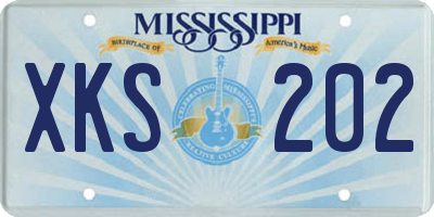 MS license plate XKS202