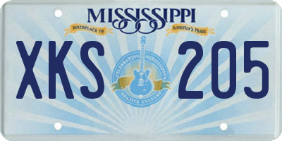 MS license plate XKS205