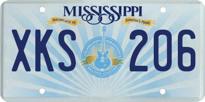 MS license plate XKS206