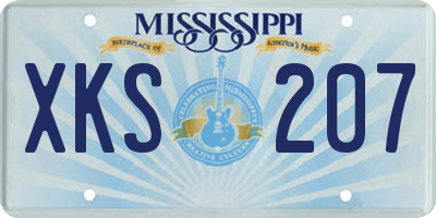 MS license plate XKS207