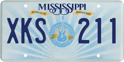MS license plate XKS211