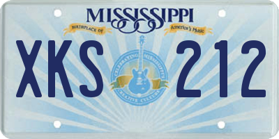 MS license plate XKS212