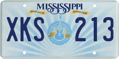 MS license plate XKS213