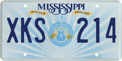 MS license plate XKS214