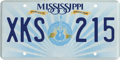 MS license plate XKS215